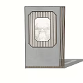 Modern Room Divider With Wooden Frame And Glass Panel For Interior Design
