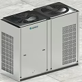 GREE Air Conditioner Outdoor Unit Air Outlet With Two Units On Tile Floor