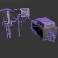 Industrial Mechanical Equipment With Metal Structure Control Panel Pipes And Box Enclosure Circular Cover