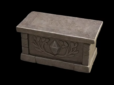 Antique Stone Archway With Intricate Leaf Carvings And Diamond Motifs 3d model