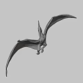 Detailed Pterosaur Model With Open Mouth Extended Wings And Realistic Texture