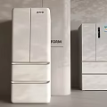 Minimalist Modern White Refrigerator And Freezer With Sleek Double Door Design For Home Kitchen