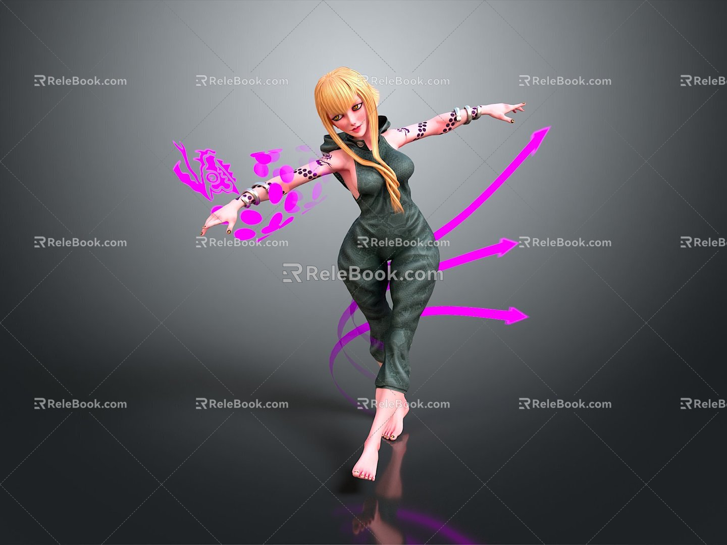 Female Elf Cartoon Witch Magic Witch Magic Girl Magician Elf Mage Warlock Wizard 3d model