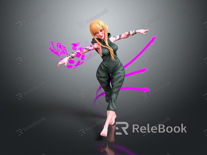 Female Elf Cartoon Witch Magic Witch Magic Girl Magician Elf Mage Warlock Wizard model