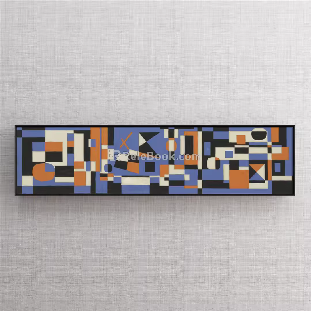 Modern abstract painting simple 3d model