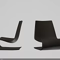 Modern Single Chair With Sleek Brown Curved Design And Smooth Structure 3d model