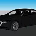 Black Mazda Sedan With Sleek Design Modern Front Fascia And Alloy Wheels