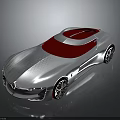 Renault Futuristic Concept Car With Silver Body Red Roof And Sleek Design