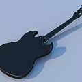 Vintage Electric Guitar With Sunburst Finish Black Body And Chrome Hardware