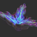 Vibrant Plant Combination with Purple Blue Green Petal Like Structures and Artistic Unique Design