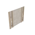Modern Elegant Bedroom Accent Wall With Wooden Slats And Pearl Decor Wall Sconces