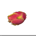 Fresh Pink Dragon Fruit With Yellow Tips Displayed On White Background