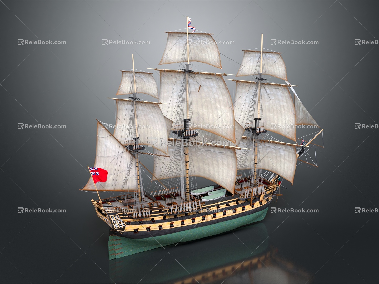 Modern Sailing Cartoon Sailing 3d model