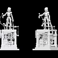 Smart Machines Featuring White Mechanical Humanoid Structures With Complex Components Standing On Base 3d model