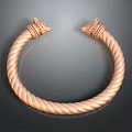 Elegant Twisted Copper Colored Bracelet with Wolf Head Accents and Intricate Design