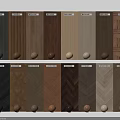 Various Wooden Flooring Styles With Different Color Shades And Herringbone Patterns 3d model