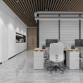 Modern Tech Company Front Desk With Digital Display And Office Environment Reception Area 3d model