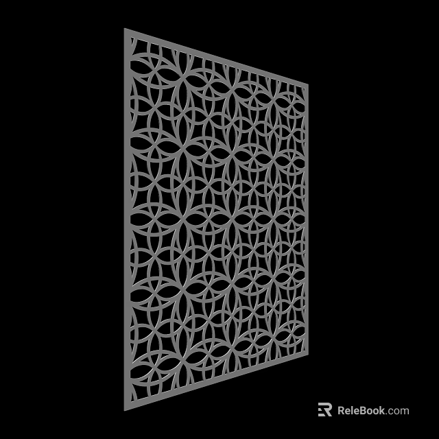 Modern Decorative Partition With Intricate Circular Geometric Laser Cut Patterns 3d model 