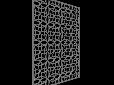 Modern Decorative Partition With Intricate Circular Geometric Laser Cut Patterns 3d model