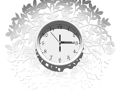 Round Wall Clock With Intricate Laser Cut Leaf Patterns For Home Wall Decor 3d model