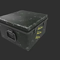 Weapon Ammo Storage Metal Box With Green Weathered Surface And Locking Clasp