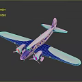 Blue And White Model Airplane With Double Engine And Large Wings Design 3d model