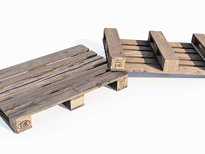 Industrial Wooden Pallets Essential Logistics Equipment for Material Handling and Shipping 3d model