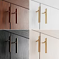 Modern Entryway Cabinet And Side Cabinet With Wooden Body And Gold Handles Design
