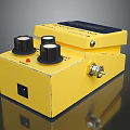 Compact Yellow Electronic Device With Three Black Knobs Switch And Connector 3d model