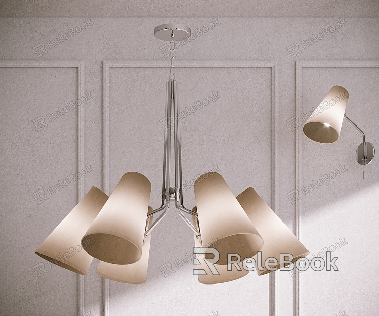 Modern lamp combination multi-head fabric chandelier model