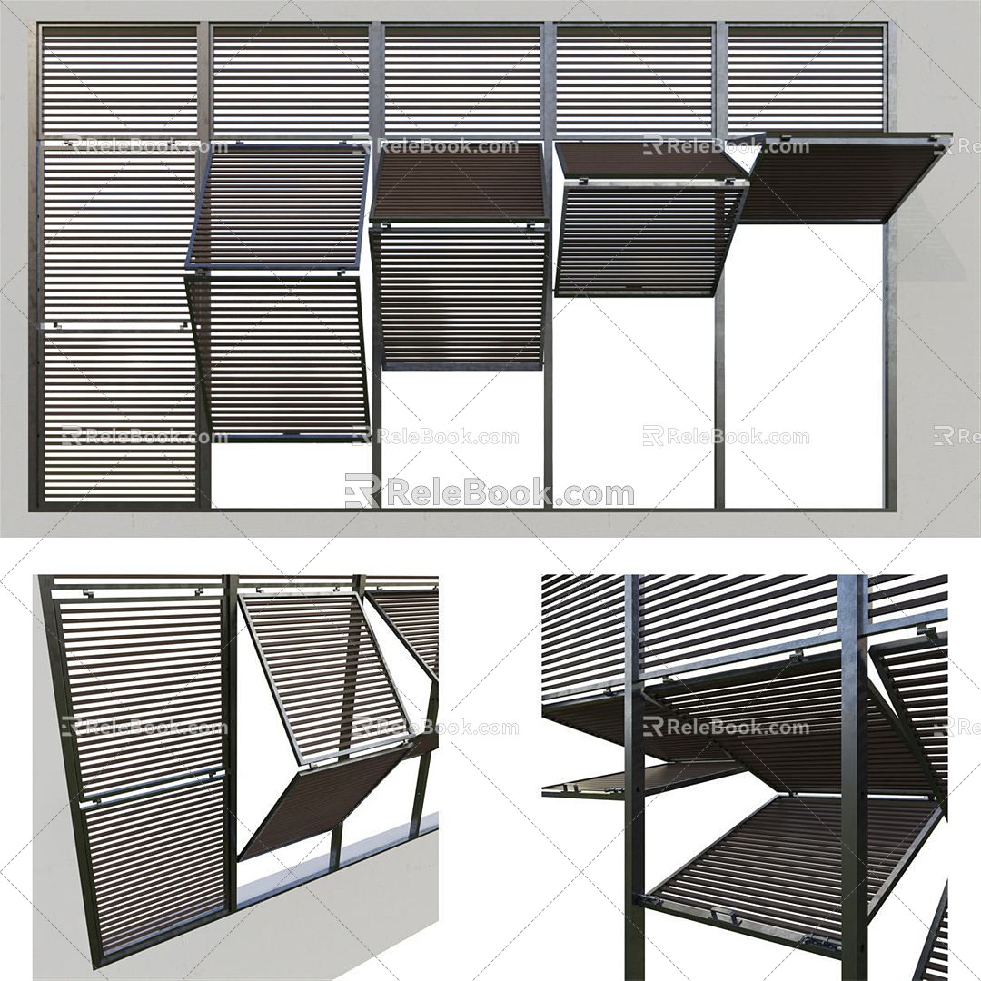 modern blinds folding blinds 3d model