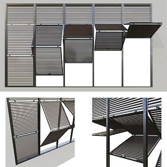 modern blinds folding blinds 3d model