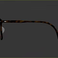 Tortoise Shell Square Frame Glasses With Clear Lenses On Dark Background 3d model