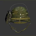 Military Weapon Helmet With Camouflage Pattern Transparent Visor And Communication Headset 3d model