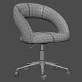 Modern Home Office Desk and Chair Set with Gray Fabric Chair and Rolling Wheels