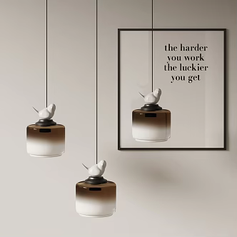 Flos chandelier bird chandelier glass chandelier 3d model