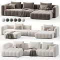 Comfortable Sectional Sofa With Multiple Color Options Soft Pillows And Cozy Throws 3d model