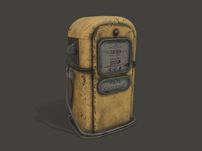 Vintage Yellow Commercial Gas Pump With Classic Display And Retro Design Features 3d model