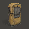 Vintage Yellow Commercial Gas Pump With Classic Display And Retro Design Features