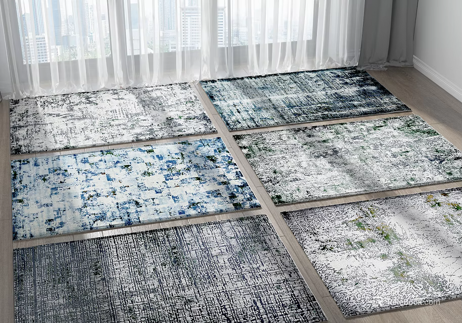 Modern Square Rugs With Abstract Patterns For Living Room Home Decor 3d model 