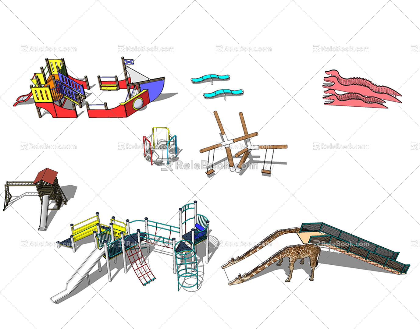 Modern amusement equipment children's unpowered equipment model