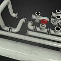 Modern piped pipe group water pipe 3d model