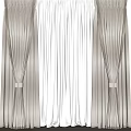 Elegant Beige Curtains With White Sheer And Tiebacks For Window Decoration
