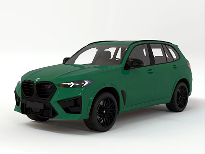 Green Sporty SUV With Modern Exterior Design And Black Wheels Features 3d model