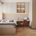Tatami Bedroom Minimalist Design With Tatami Bed Storage Cabinets Desk And Chair On Wooden Flooring