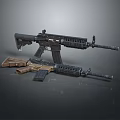 Tactical Assault Rifles With Black And Brown Finish And Tactical Rail Systems