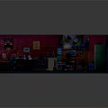 Vibrant Cartoon Kids Playroom Scene With Pink Walls Wooden Floor Tables Chairs And Shelves