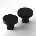 Modern Black Round Coffee Tables With Ribbed Cylindrical Bases And Sleek Surface Design