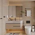 Modern Bathroom Interior Design With Vanity Mirror Toilet Shower And Bathtub