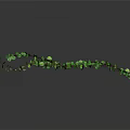 Green Vine Plant With Long Branches And Small Green Leaves On Gray Background With Reflection